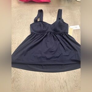 Michael Kors Navy Blue Swim Top-Medium